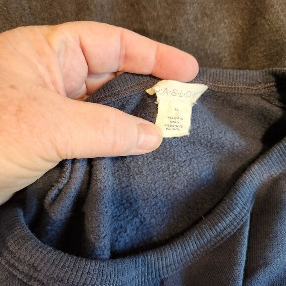 Caslon Cheers Sweatshirt Womens XL Blue Sparkle Gold Sequins Party Festive Fun - Picture 6 of 6